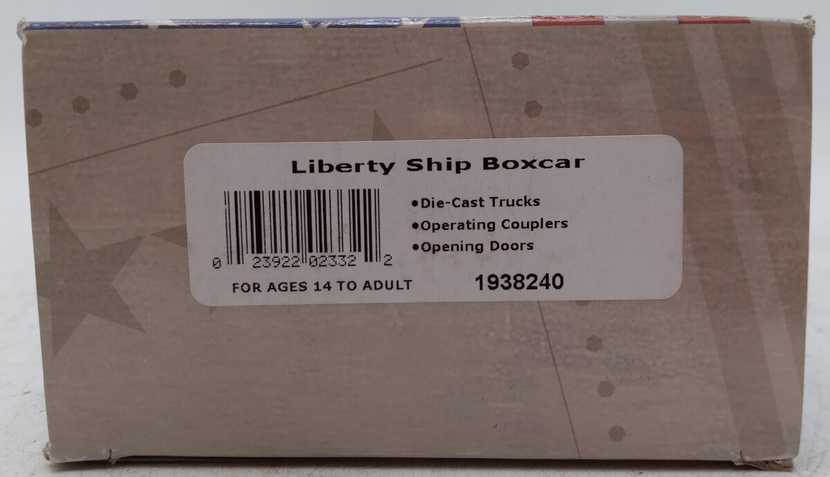 Lionel 1938240 O WWII Liberty Ships Boxcar EX/Box