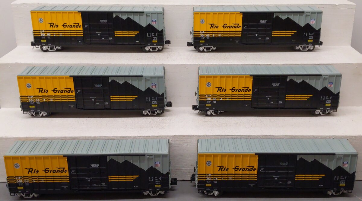 MTH 20-90355 O Denver Rio Grande Premier 50' High Cube Box Car Set (Set of 6) EX/Box