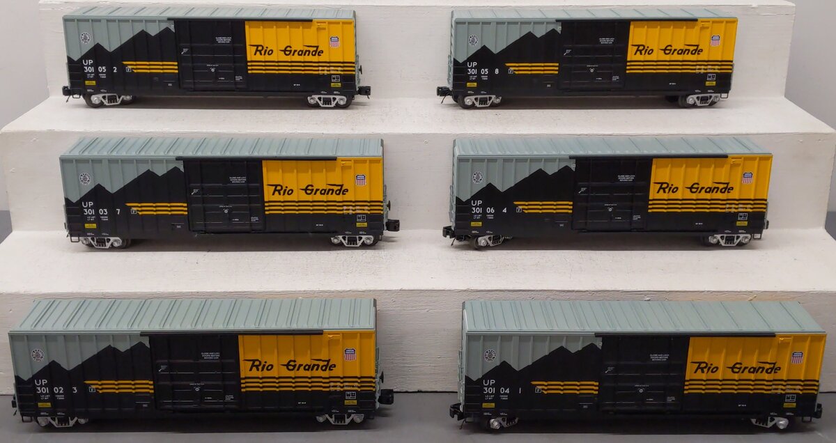 MTH 20-90355 O Denver Rio Grande Premier 50' High Cube Box Car Set (Set of 6) EX/Box