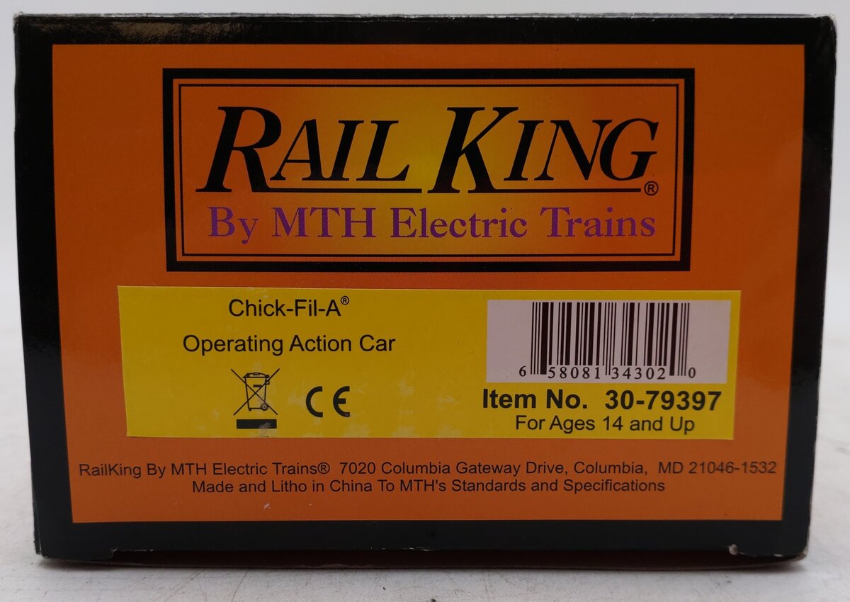 MTH 30-79397 O Gauge Chick-Fil-A Operating Action Car EX/Box