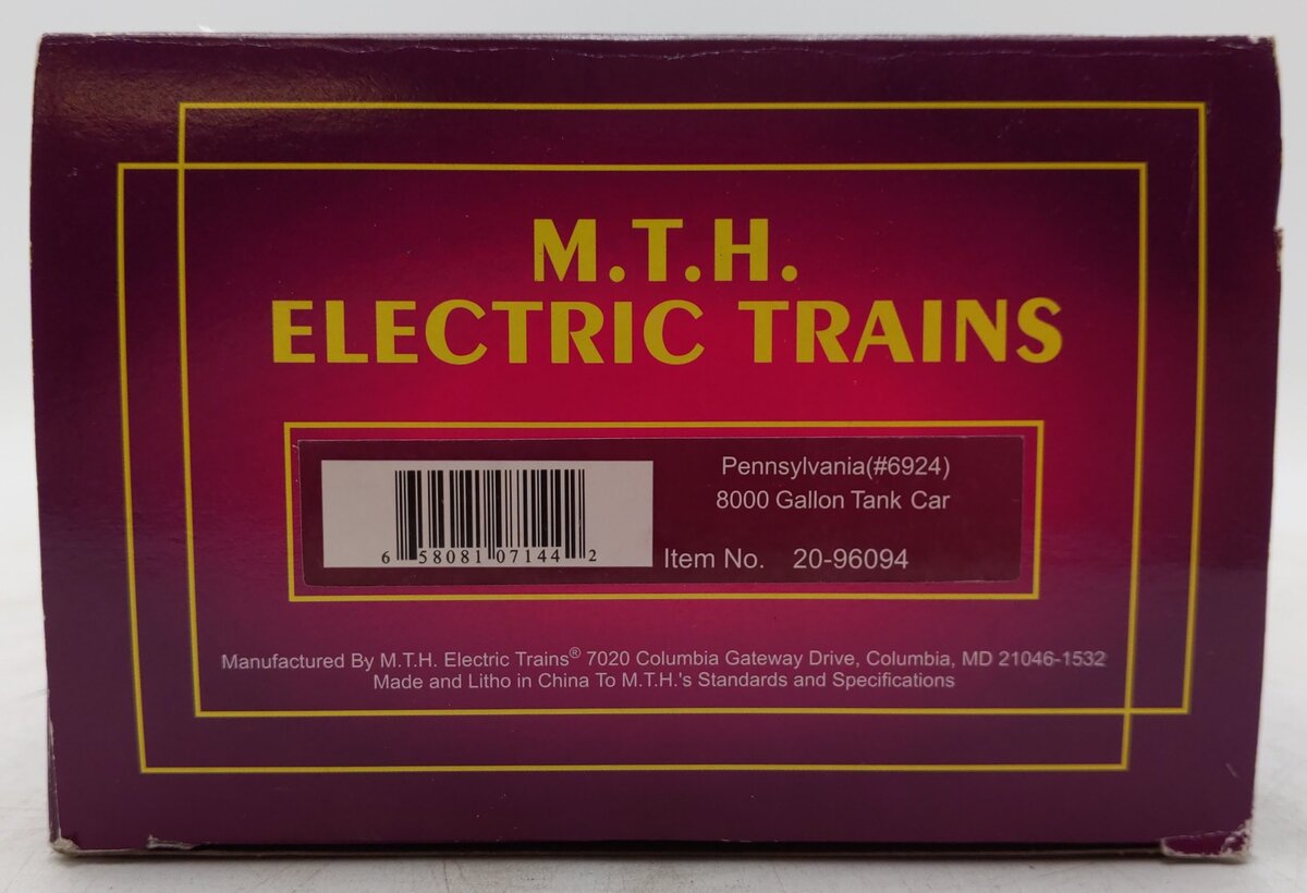 MTH 20-96094 O Pennsylvania 8000 Gallon Tank Car #6924 EX/Box