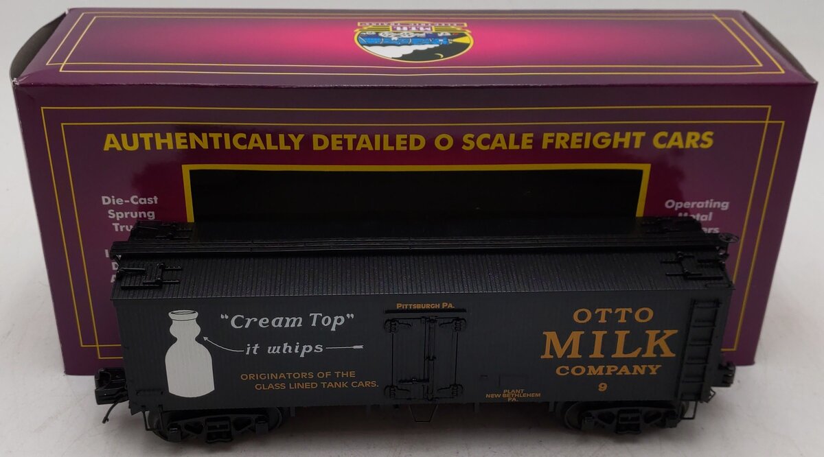 MTH 20-94345 Otto Milk Company 36' Woodsided Reefer Car #9 EX/Box
