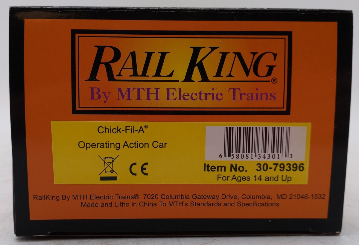 MTH 30-79396 O Gauge Chick-Fil-A Operating Action Car EX/Box