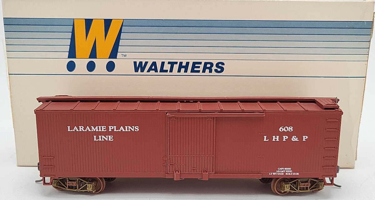 Walthers HO Scale Laramie Plains Line LHP&P Boxcar #608 EX/Box