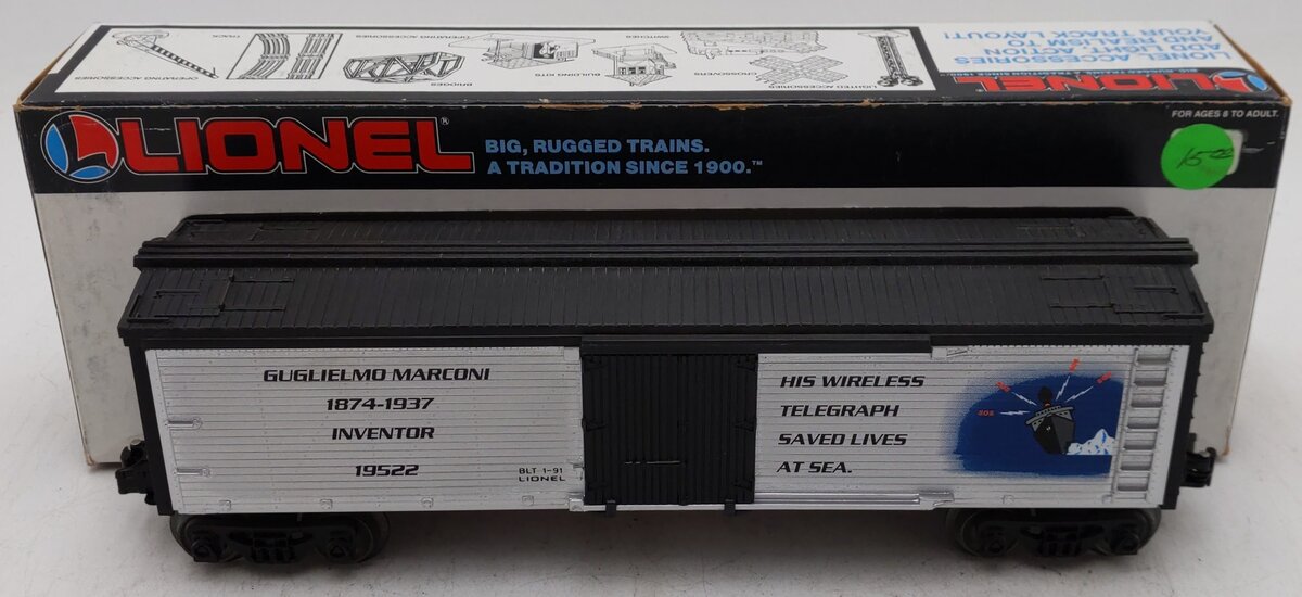 Lionel 6-19522 O Gauge Gugliemo Marconi Woodside Refrigerator Car EX/Box