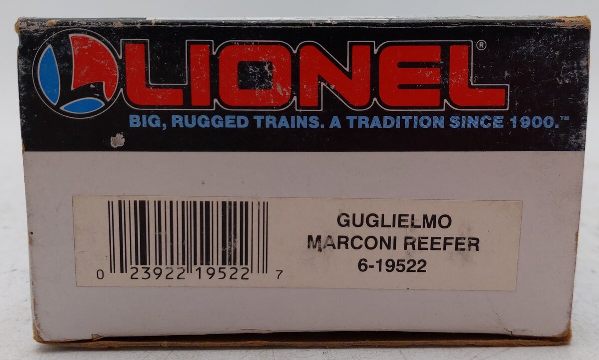 Lionel 6-19522 O Gauge Gugliemo Marconi Woodside Refrigerator Car EX/Box