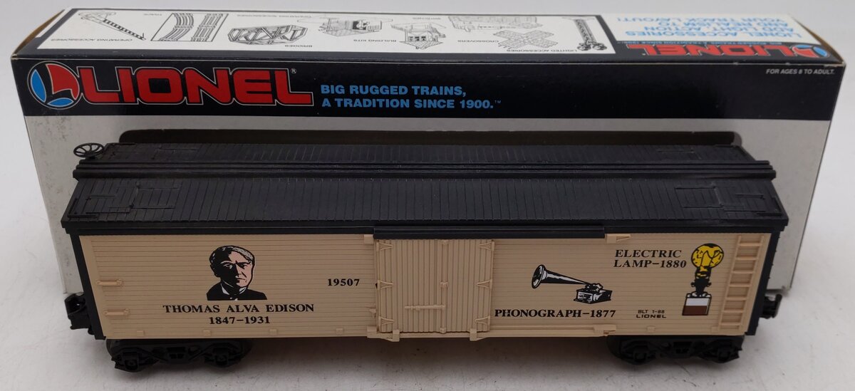 Lionel 6-19507 O Gauge Thomas Edison Famous Inventors Refrigerator Car EX/Box