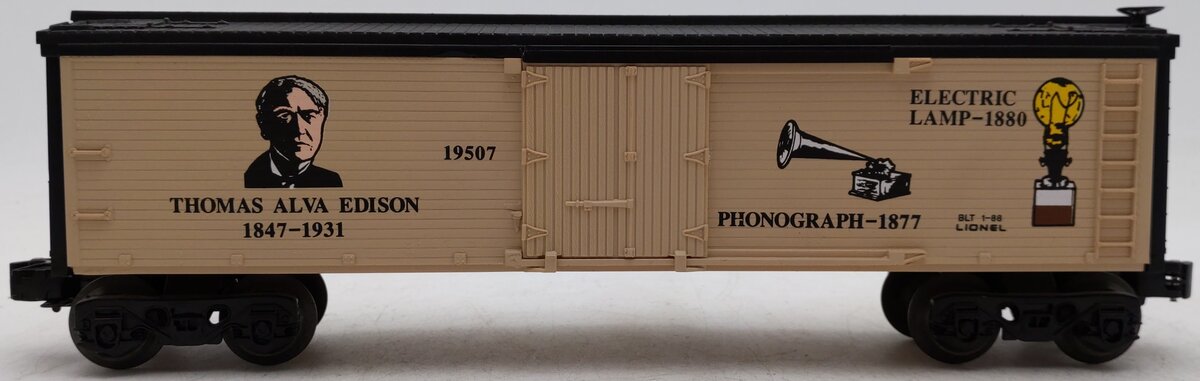 Lionel 6-19507 O Gauge Thomas Edison Famous Inventors Refrigerator Car EX/Box