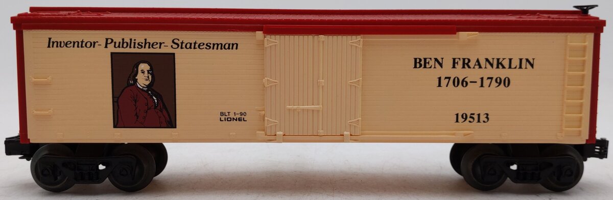Lionel 6-19513 O Gauge Benjamin Franklin Reefer Car EX/Box