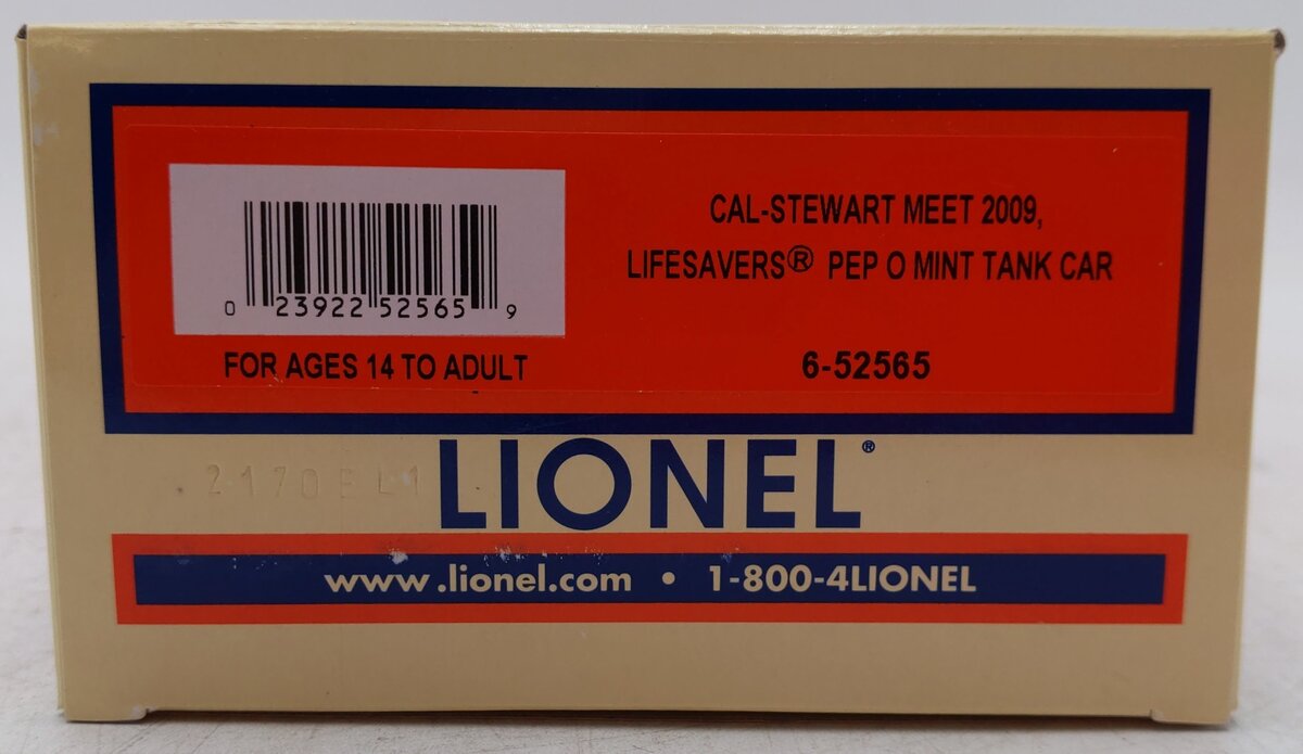 Lionel 6-52565 O Gauge Cal-Stewart Meet 2009 Lifesavers Pep O Mint Tank Car EX/Box