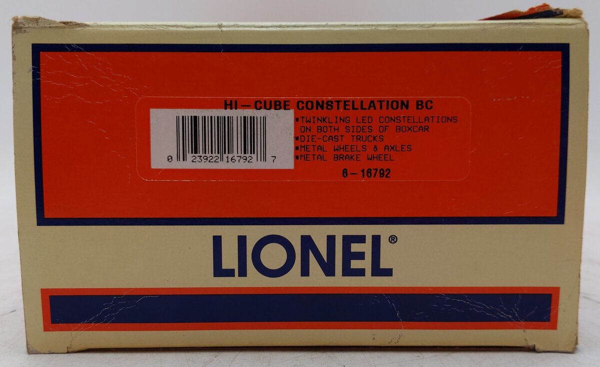 Lionel 6-16792 O Gauge Constellation Hi-Cube Boxcar EX/Box