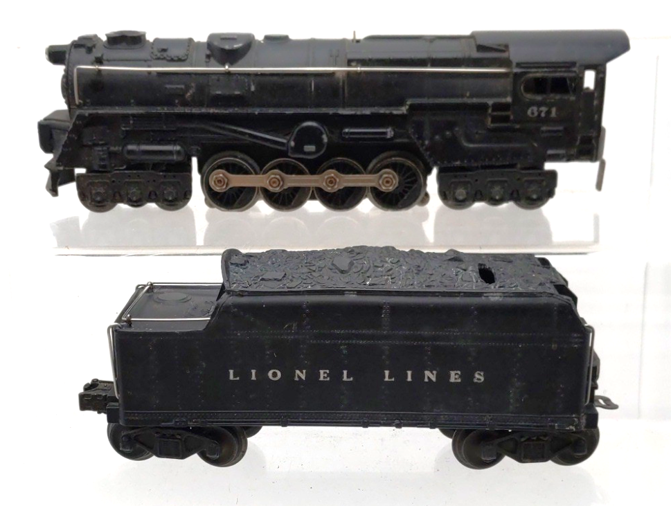 Lionel 671 Vintage O 6-8-6 Diecast Steam Turbine Locomotive w/671W Tender VG/Box