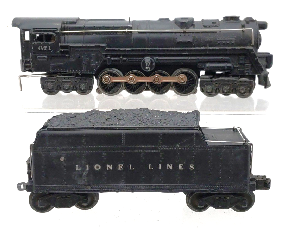 Lionel 671 Vintage O 6-8-6 Diecast Steam Turbine Locomotive w/671W Tender VG/Box