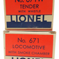 Lionel 671 Vintage O 6-8-6 Diecast Steam Turbine Locomotive w/671W Tender VG/Box