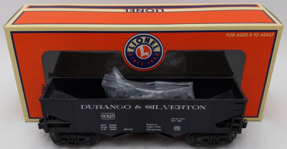 Lionel 6-52264 O Gauge Durango and Silverton Operating Hopper w/Coal Load EX/Box
