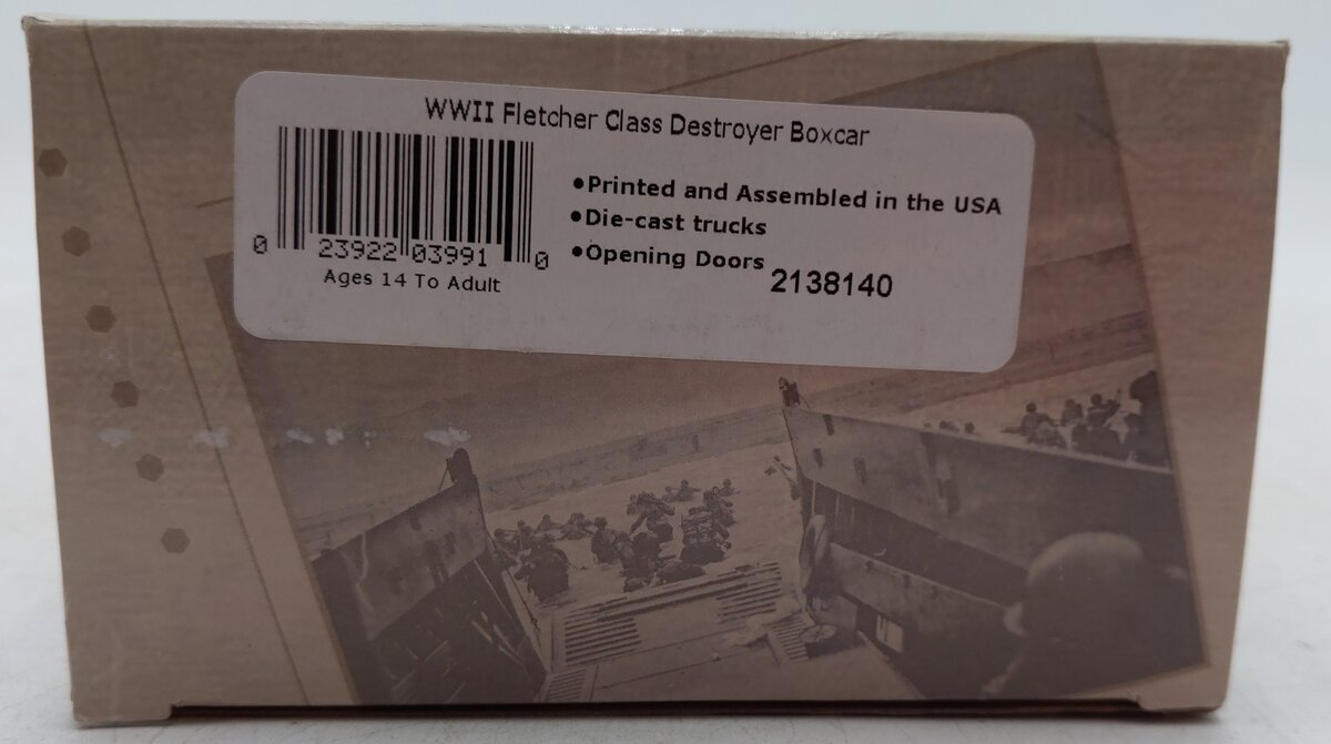Lionel 2138140 O Gauge WWII Fletcher Class Destroyer Musa Boxcar/Box