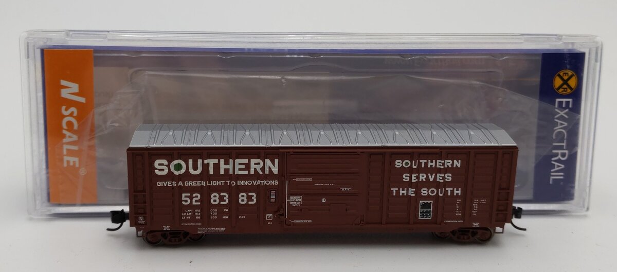 ExactRail EN-50401-5 N Scale Southern Waffle Side Box Car #528383 LN/Box