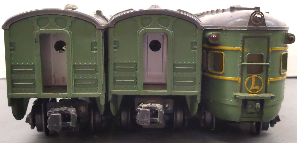 Lionel Vintage O Gauge Postwar Green/Gray Passenger Cars: 2400, 2401 [3] VG