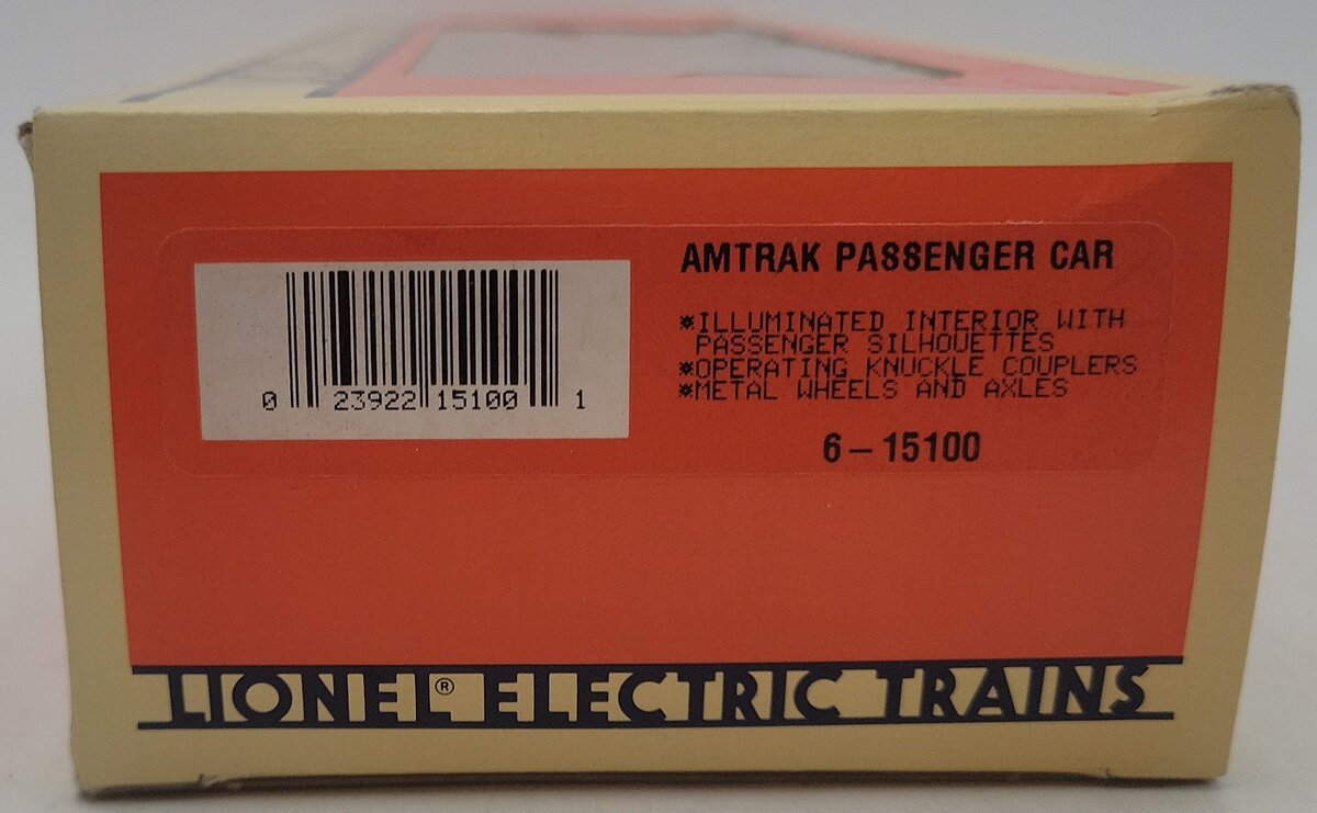 Lionel 6-15100 O Gauge Amtrak "Danbury" Illuminated Passenger Car EX/Box