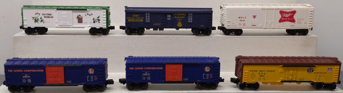 Lionel O Gauge Assorted Freight Cars 19922, 16802, 9802, 9811, 6464-97 [6] EX/Box