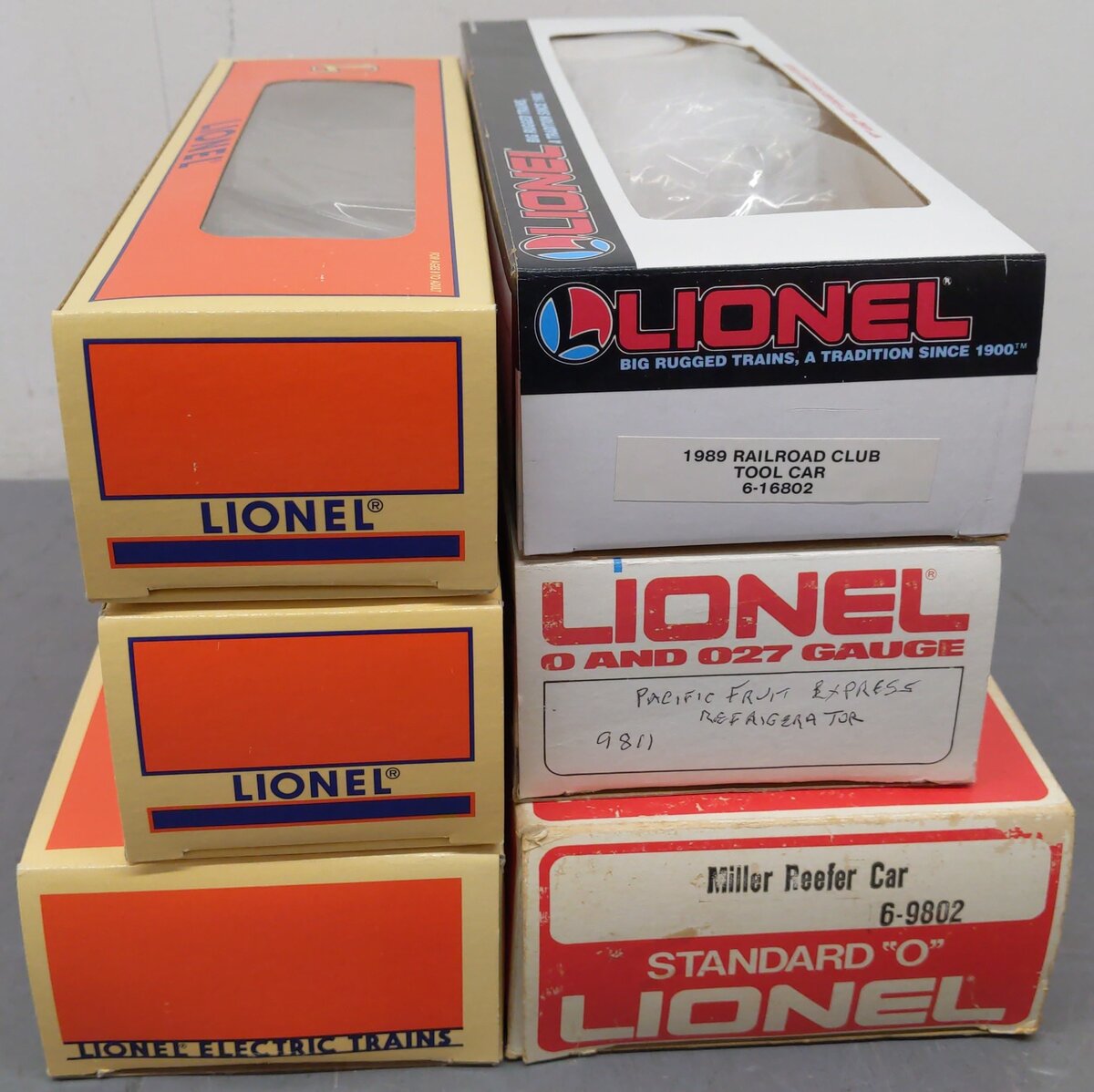 Lionel O Gauge Assorted Freight Cars 19922, 16802, 9802, 9811, 6464-97 [6] EX/Box