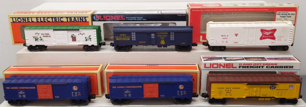 Lionel O Gauge Assorted Freight Cars 19922, 16802, 9802, 9811, 6464-97 [6] EX/Box