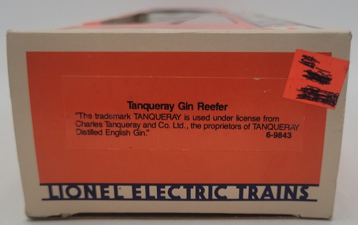 Lionel 6-9843 O Gauge Tanqueray Gin Billboard Reefer EX/Box