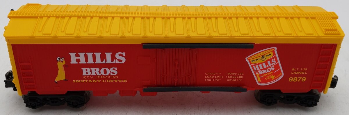 Lionel 6-9879 O Hills Bros. Coffee Billboard Reefer Car EX/Box