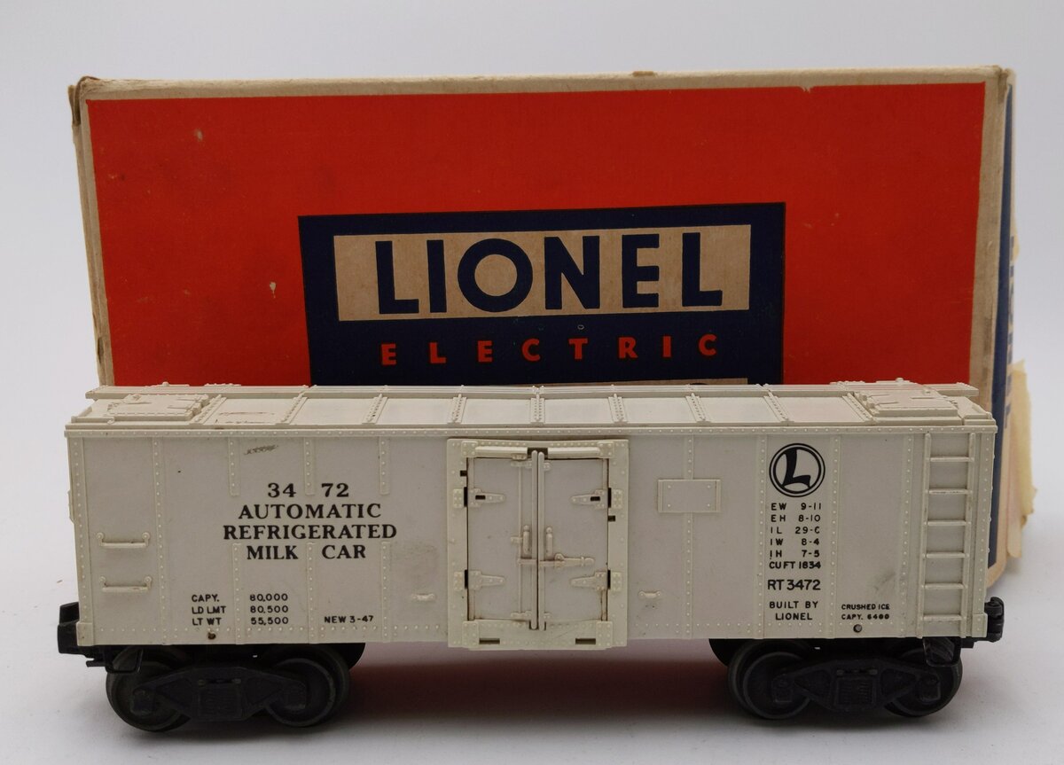 Lionel 3472 Vintage O Operating Milk Car EX/Box