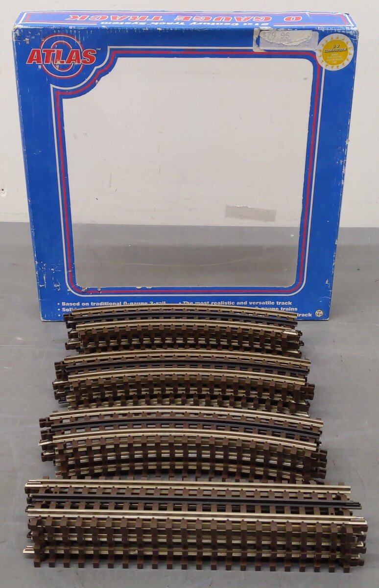 Atlas 6001 O Gauge 3-Rail Nickel Silver Track Starter Set (Pack of 16) EX/Box