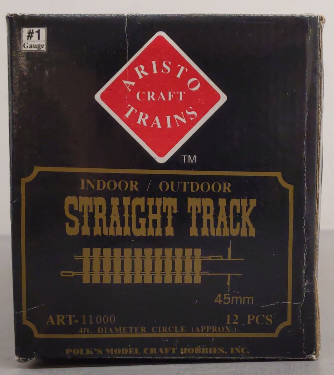 Aristo-Craft 11000 G Gauge Euro Style Brass 12" Straight Track (12) VG/Box
