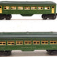 Lionel Vintage O Gauge Green Tinplate Passenger Cars: 2440, 2441 [2] VG