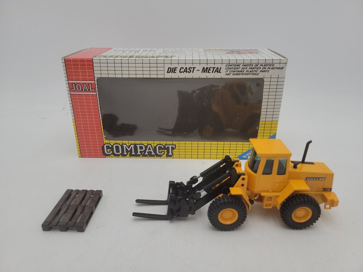 Joal 163 1:50 Scale Yellow Volvo BM L70 Compact W/Pallet Fork Diecast Metal