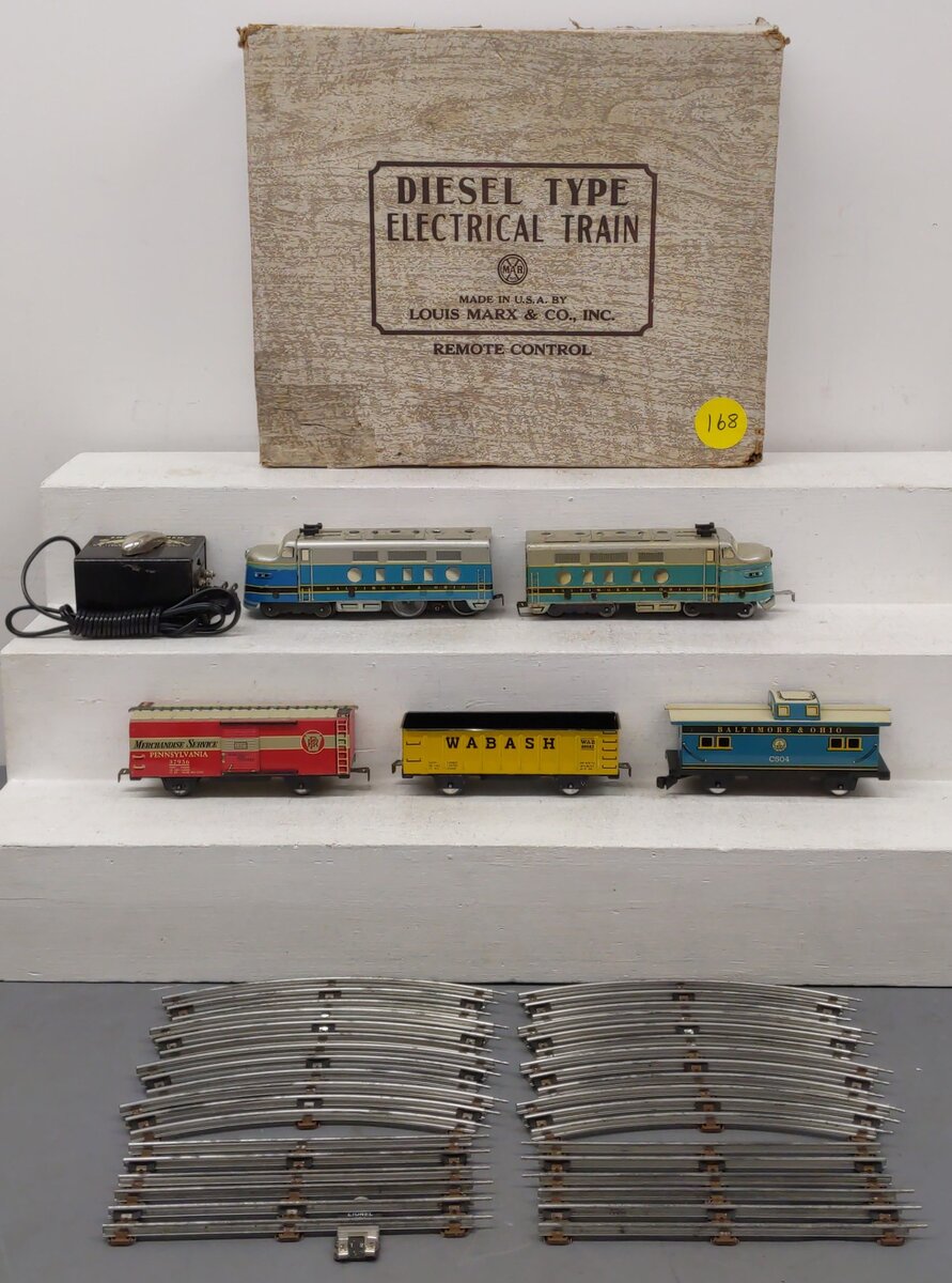 Marx 9629 Vintage O Gauge Diesel Locomotive Freight Starter Set VG/Box
