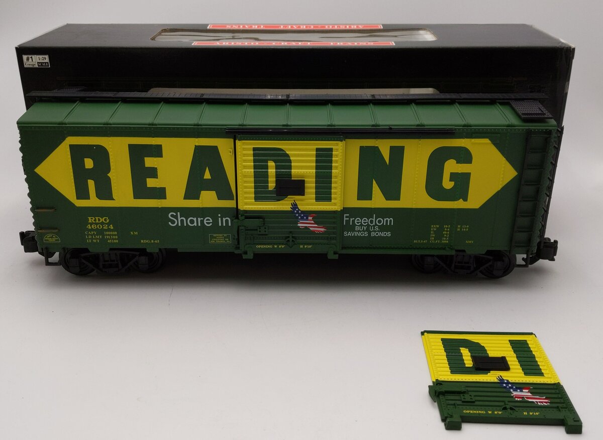 Aristo-Craft 46024 G Scale Reading Steel-Side Boxcar EX/Box