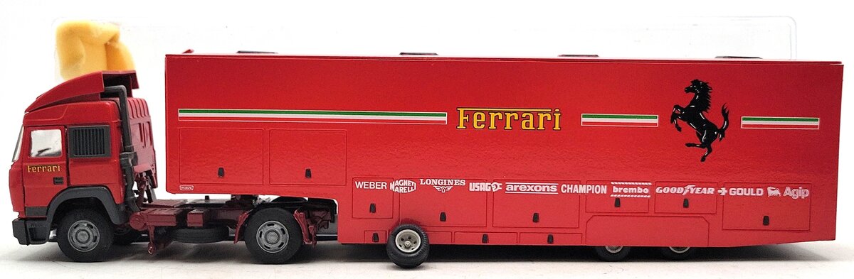 Iveco 1:43 Ferarri Truck And Box Trailer w/ Clear Display Case EX