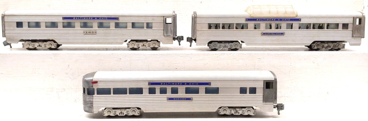 AMT Vintage O Gauge B&O Passenger Cars: 3160, Wawasee, Capital City [3] VG
