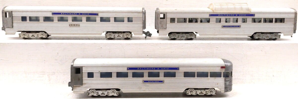 AMT Vintage O Gauge B&O Passenger Cars: 3160, Wawasee, Capital City [3] VG