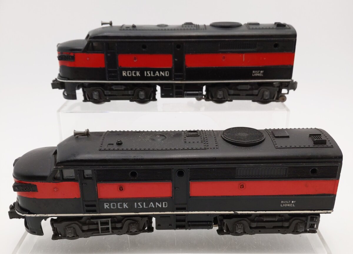 Lionel 2031 Vintage O Rock Island Alco AA Diesel Locomotive Set VG