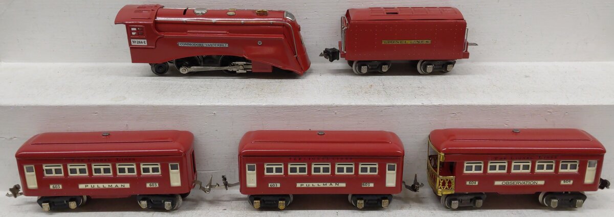 Lionel 278E Vintage O Prewar Red Comet Set - 264E/265W, 604, 603, 603