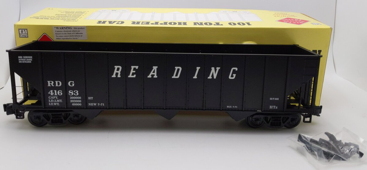 Aristo-Craft 41423 G Scale Reading 3 Bay 100 Ton Coal Hopper #41683 LN/Box