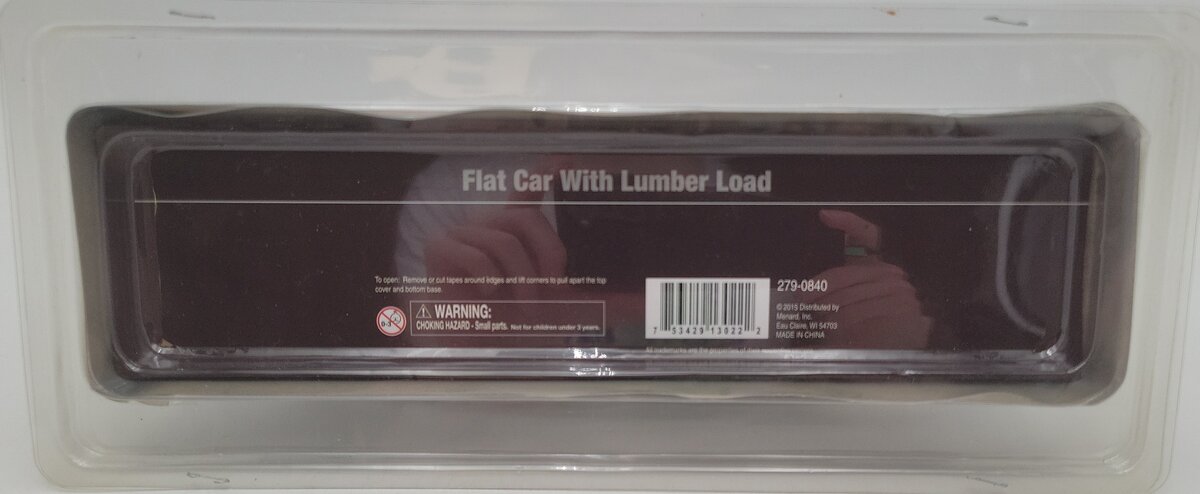 Menards 279-0840 O Gauge Alaska Flatcar W/ Lumber Load EX