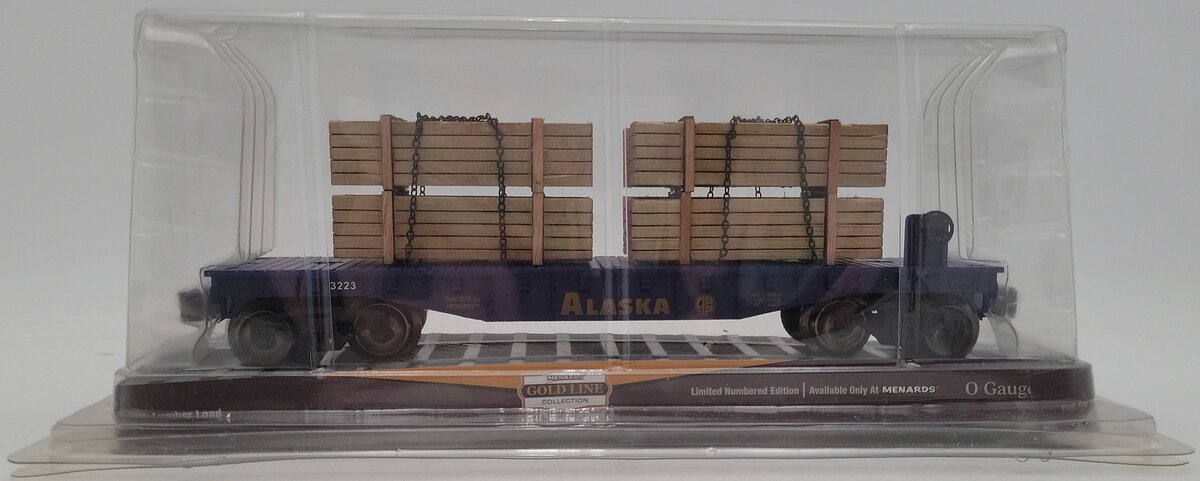 Menards 279-0840 O Gauge Alaska Flatcar W/ Lumber Load EX