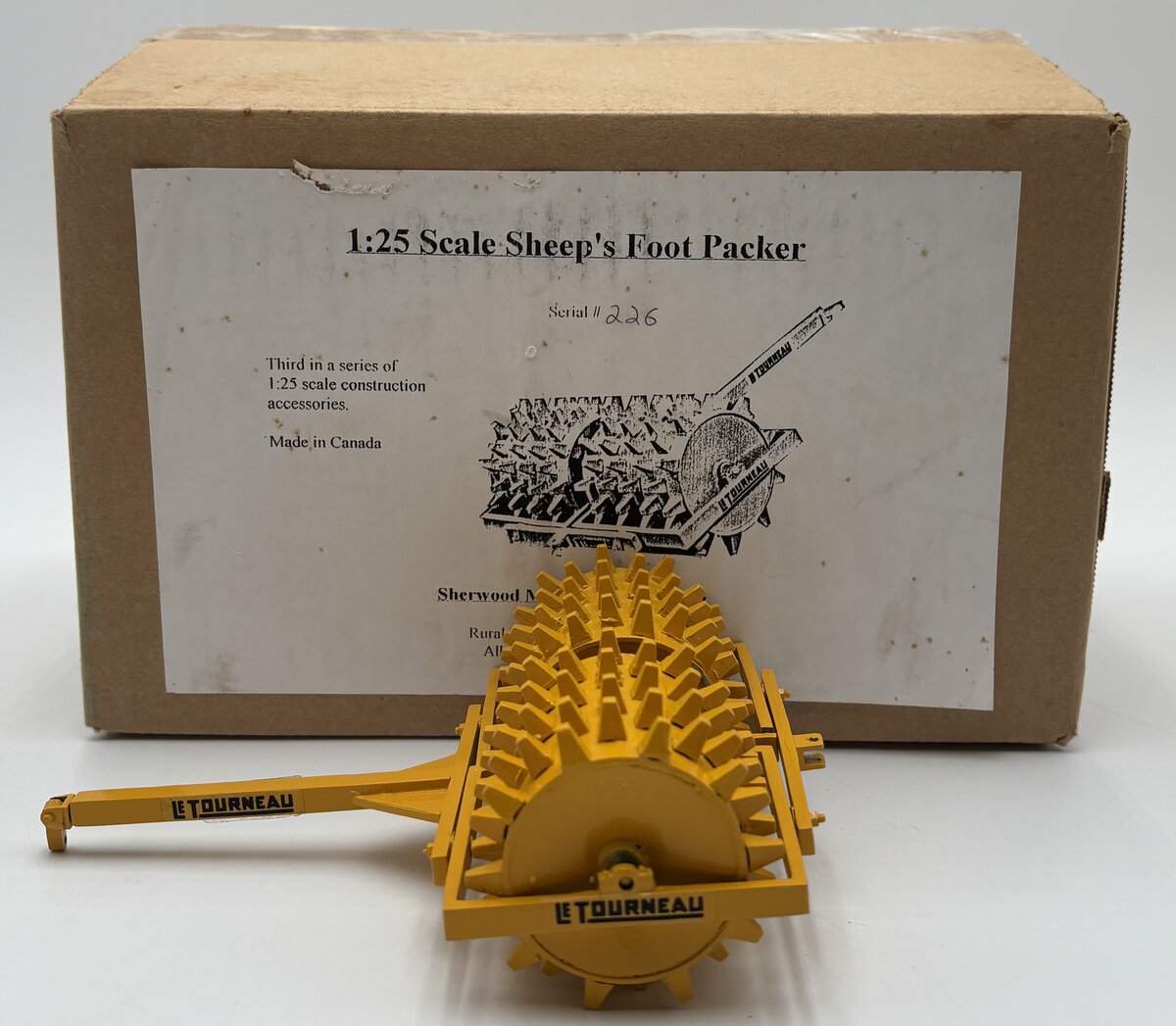 Sherwood Models 1:25 LeTourneau Sheep's Foot Packer LN/Box