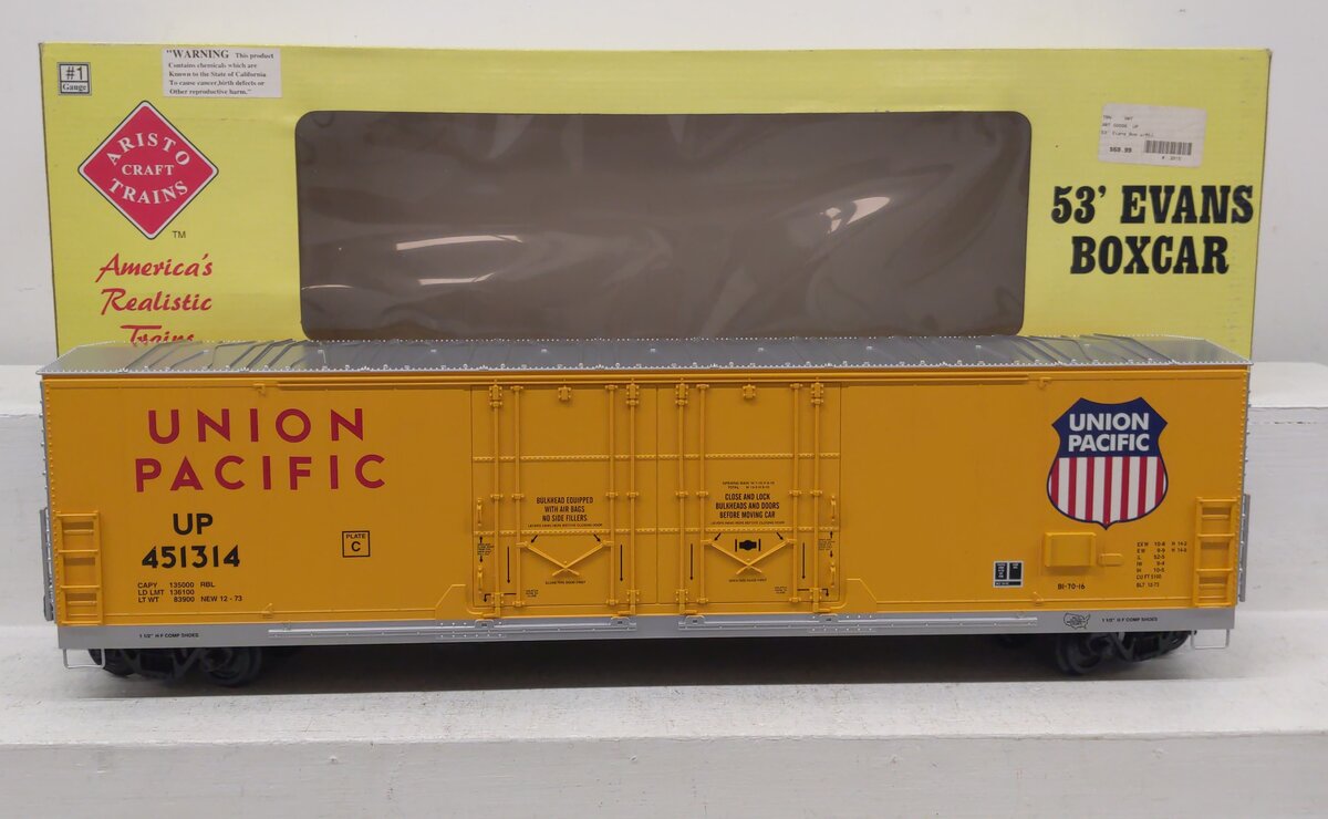 Aristo-Craft G Scale Union Pacific 53' Evans Boxcar (Metal Wheels) LN