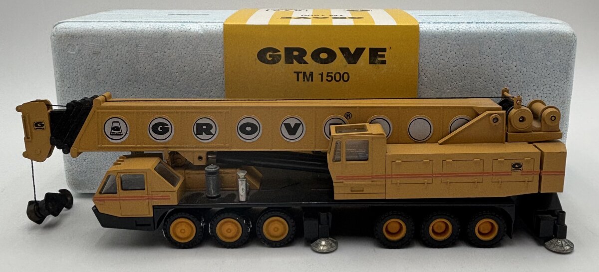 NZG 152 1:55 Scale Yellow Model TM 1500 Diecast Extendable Boom Crane W/Emblem LN/Box