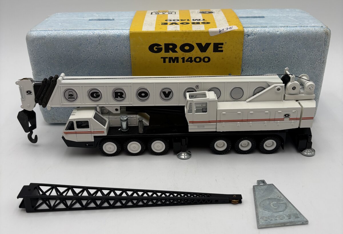 NZG 152 1:55 Scale Yellow Model TM 1400 Die-Cast Extendable Boom Crane W/Emblem LN/Box