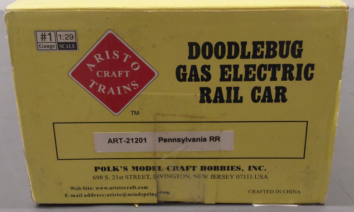 Aristo-Craft 21201 G Pennsylvania RR Doodlebug Gas Electric Rail Car VG/Box