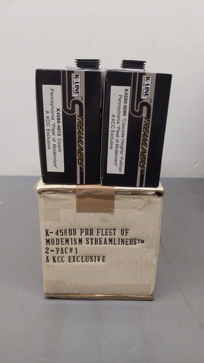 K-Line K4580B O PRR "Fleet of Modernism" Streamliners Passenger Cars (Set of 2) LN/Box