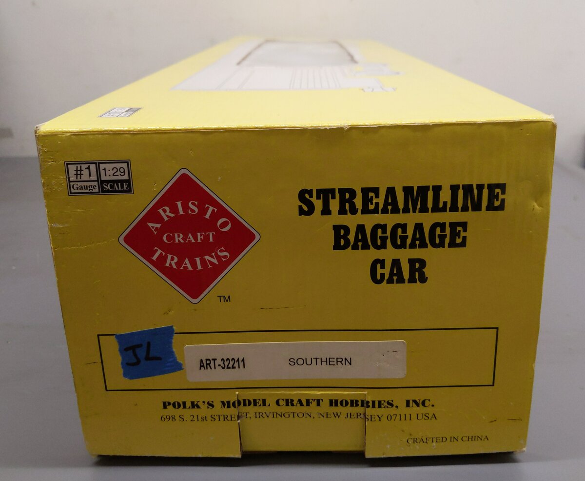 Aristo-Craft 32211 G Southern Streamline Baggage Car - Metal Wheels LN/Box